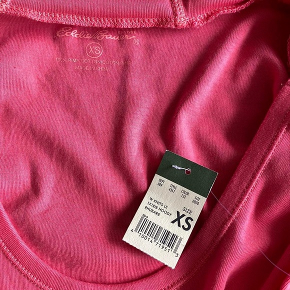 NWT Eddie Bauer Hot Pink/ Coral Hooded Sweater - Picture 4 of 4